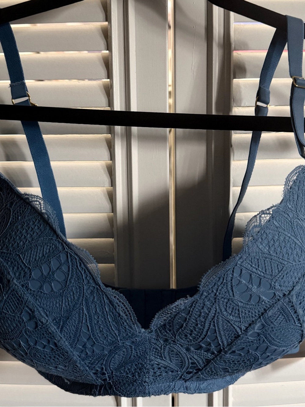Lively Lace Plunge Bra in Indgio